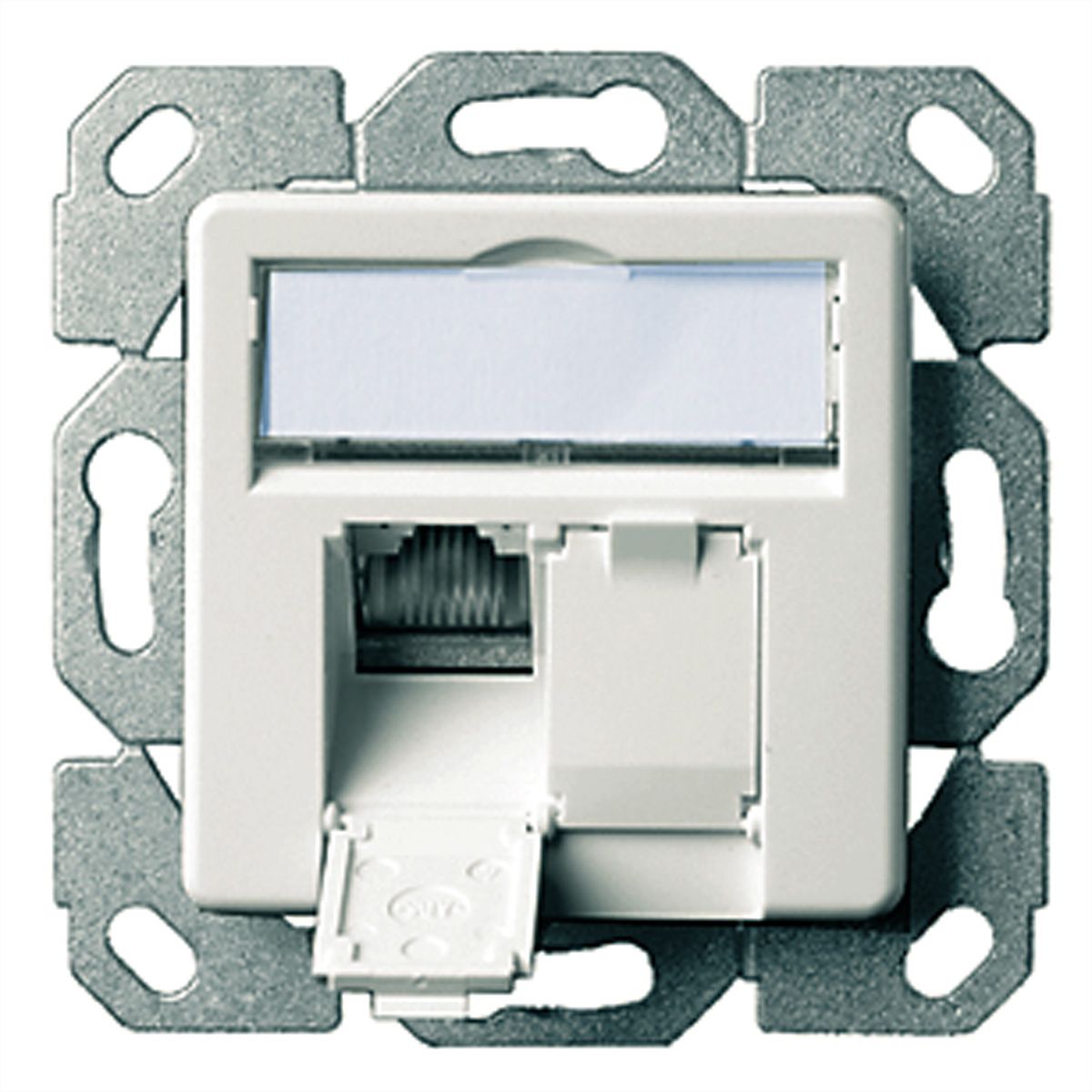 TELEGÄRTNER AMJ45 inbouwcontactdoos/50 2x RJ-45 Cat. 6A (klasse EA), alpine wit