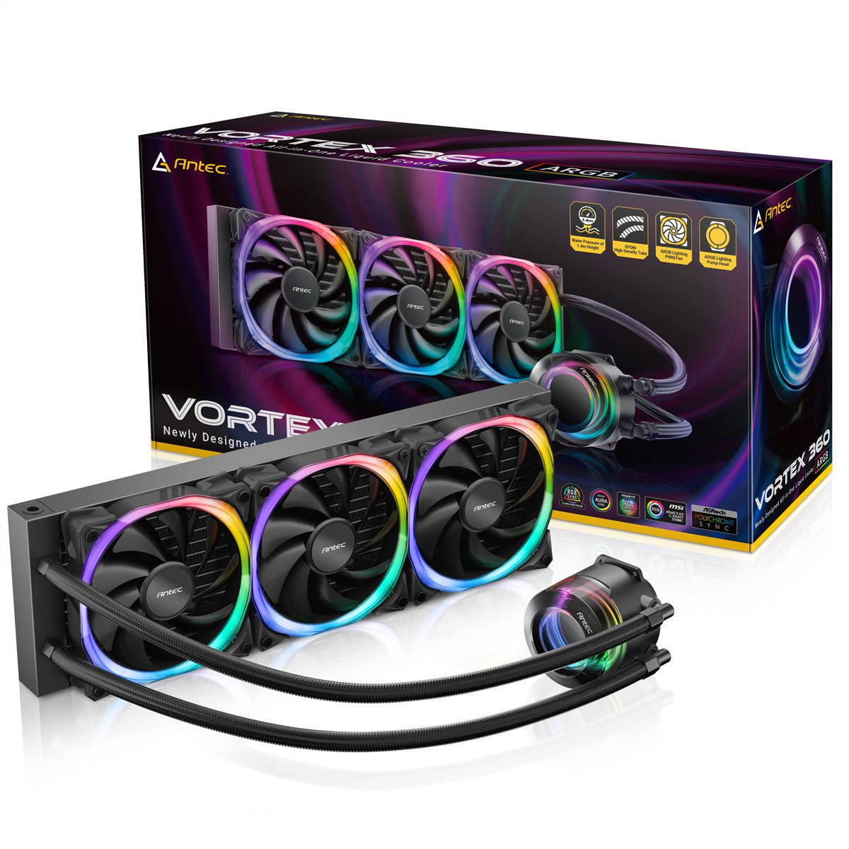 ANTEC Vortex 360 ARGB processor fan water cooling, black