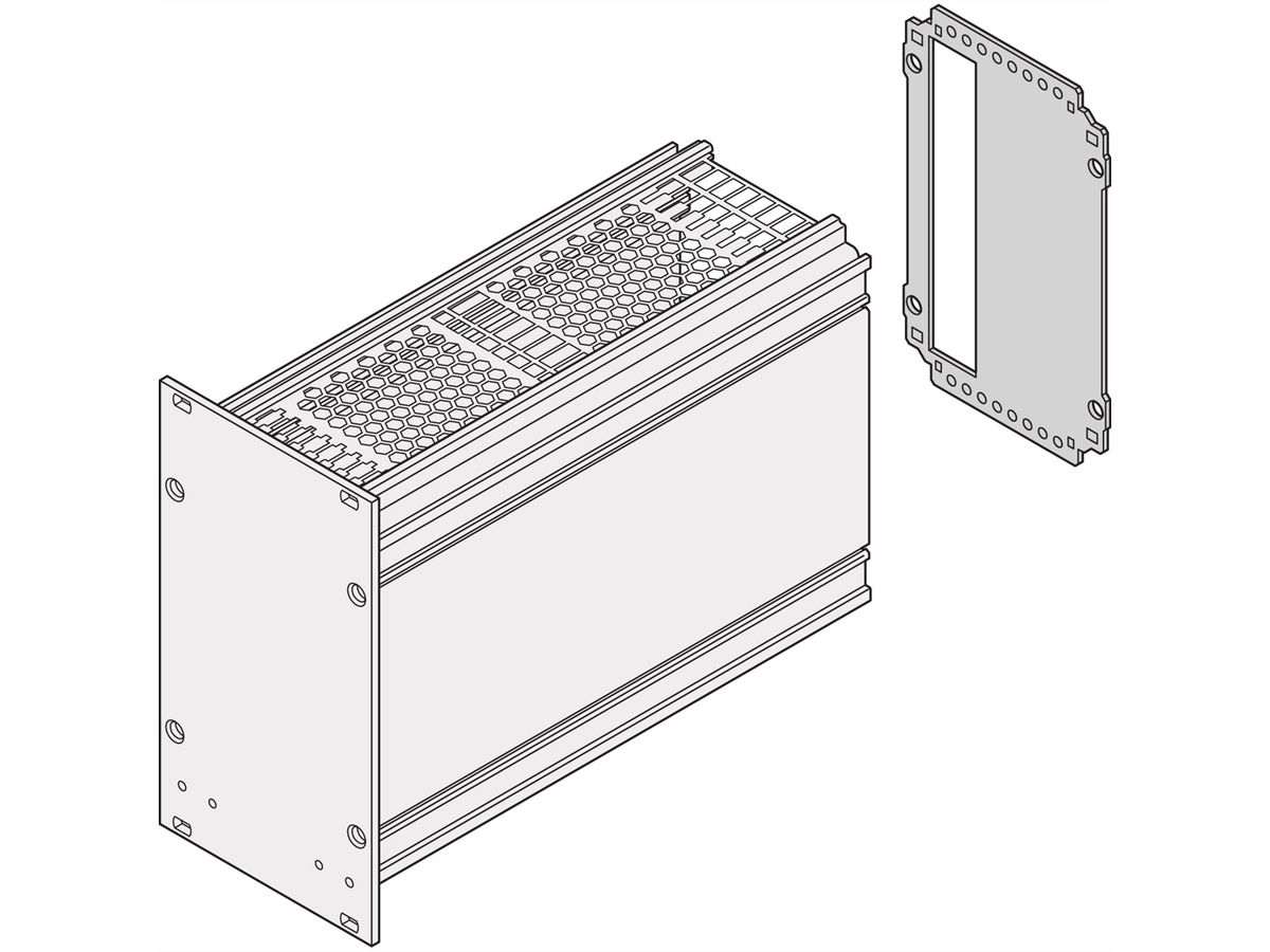 SCHROFF Insteekeenheid met frame Achterpaneel, uitsparing voor een connector, 6 HE, 8 PK