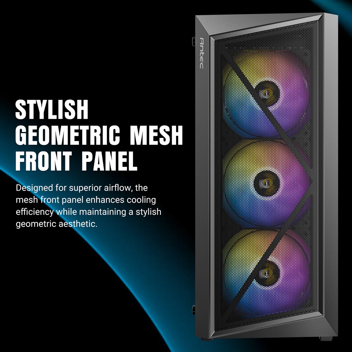 ANTEC AX67 ARGB PC Case Midi Tower Gaming ATX, black