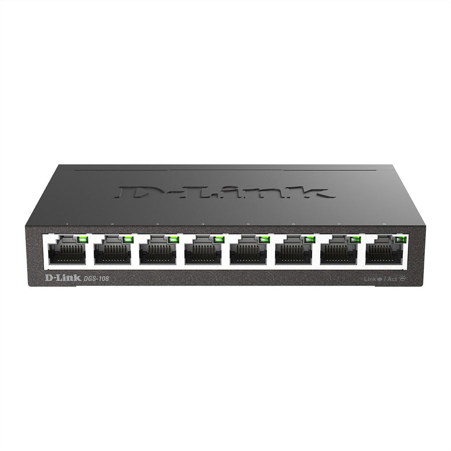 D-Link DGS-108 8-poorts Layer2 Gigabit Switch