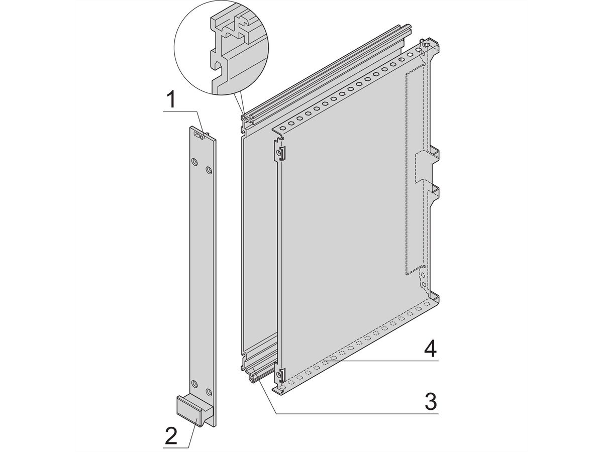 SCHROFF-frame insteekmodule PRO-set, met kap, niet afgeschermd, 6 HE, 5 HE, 167 mm