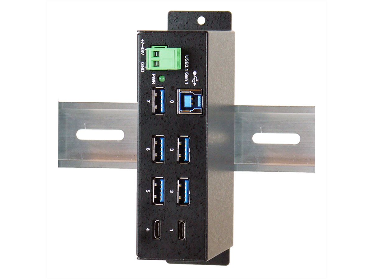 EXSYS EX-1197HMS 7-poorts USB 3.2 Gen1 HUB met 2xC-aansluiting 15KV piekspanningsbeveiliging