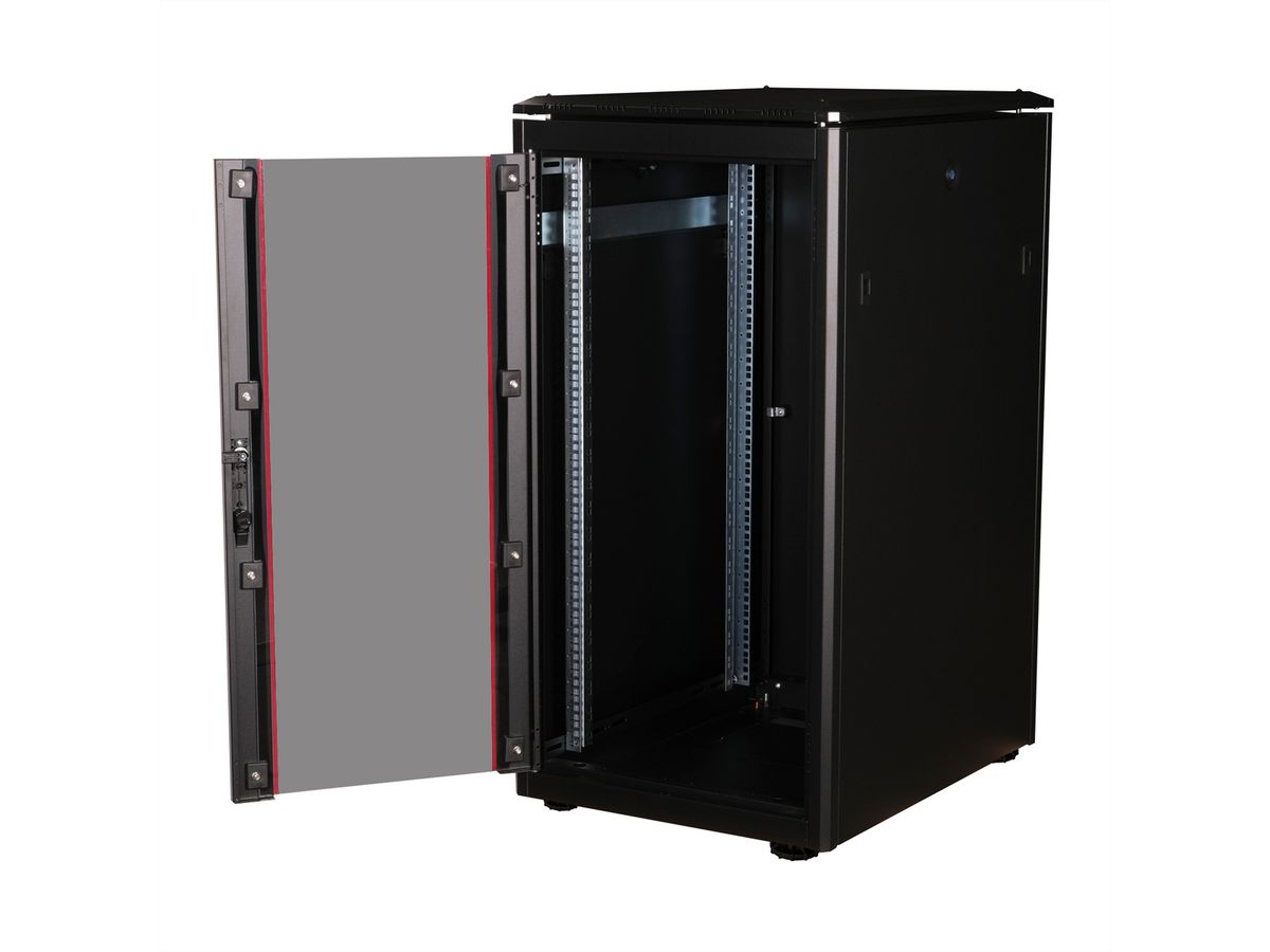 ROLINE 19-inch network cabinet Pro 22 U, 600x800 WxD glass door black