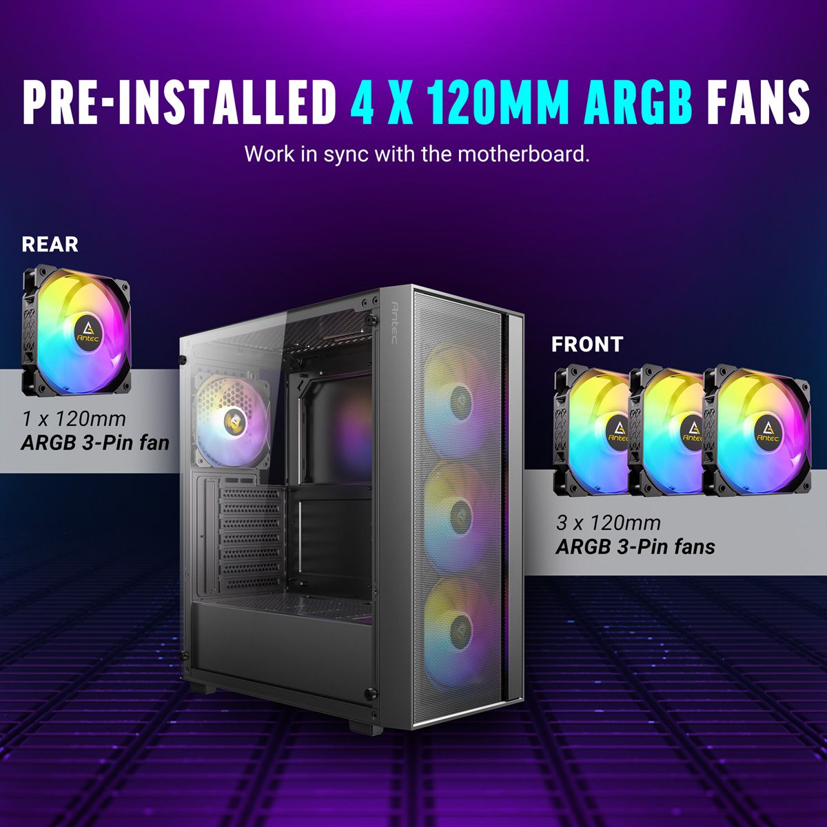 ANTEC AX65 ARGB PC case Midi Tower Gaming ATX, black
