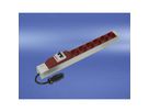 SCHROFF contactdoosstrip UTE, met Wieland®-ingang, 6 contactdozen, 19", rood, met overstroombeveiliging