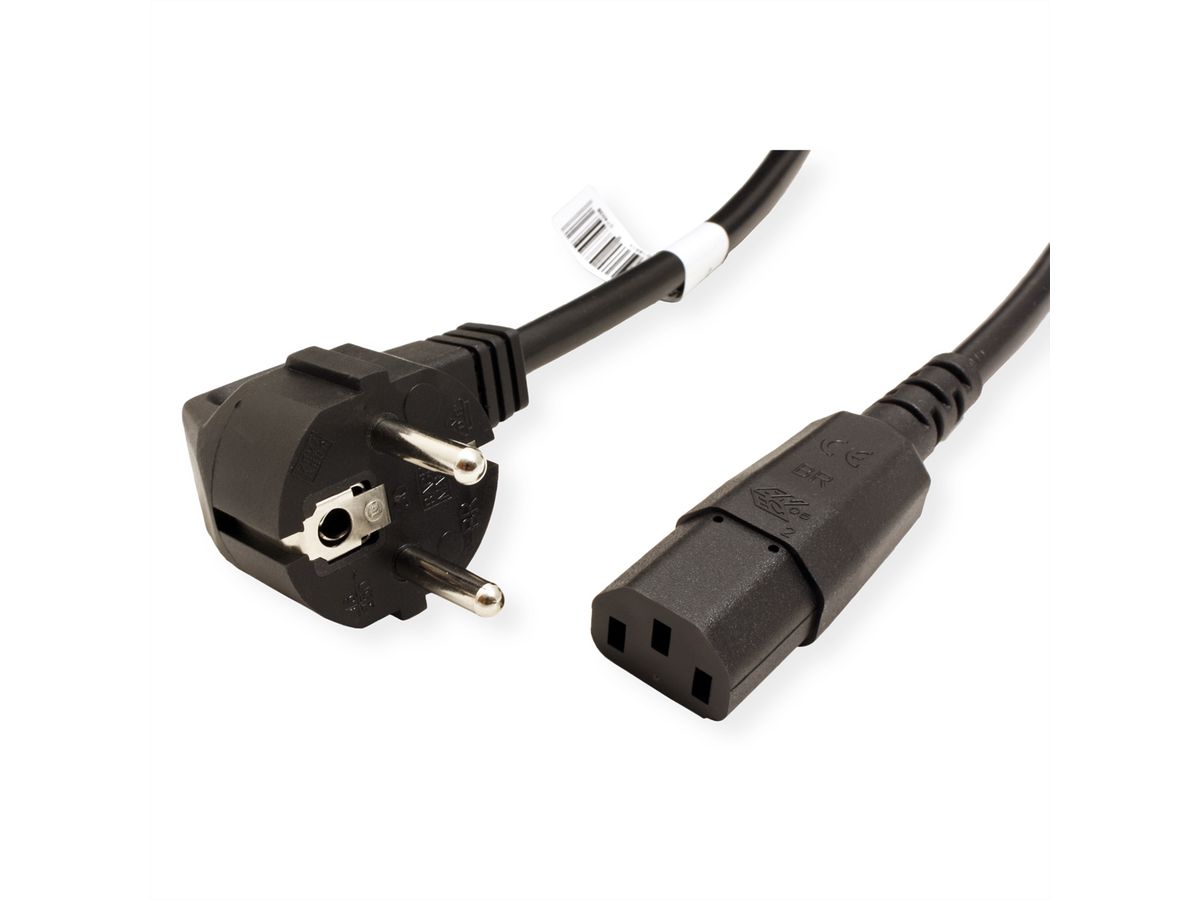 BACHMANN Stroomkabel, recht IEC-Female, zwart, 2 m