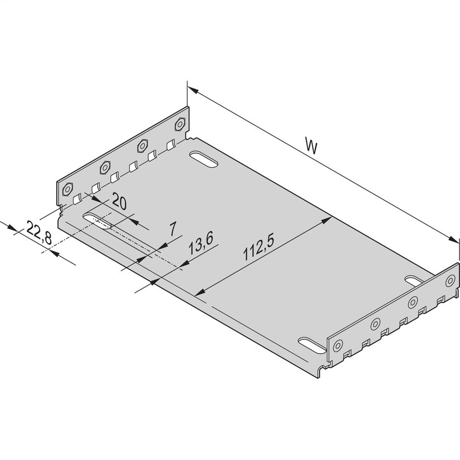 SCHROFF EuropacPRO montageplaat voor gebruik met afdekplaat, 84 HP, 160 mm printplaatlengte