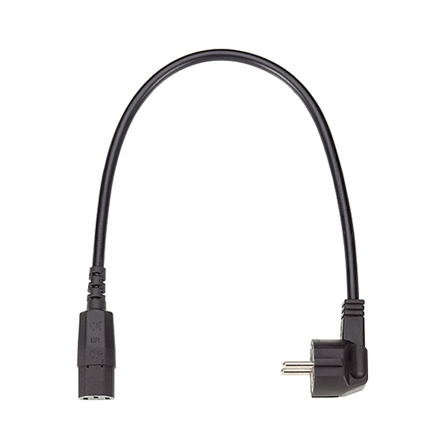 BACHMANN voedingskabel H05VV-F 3G1,5,zwart, L:1,5, CEE7/7 / C13