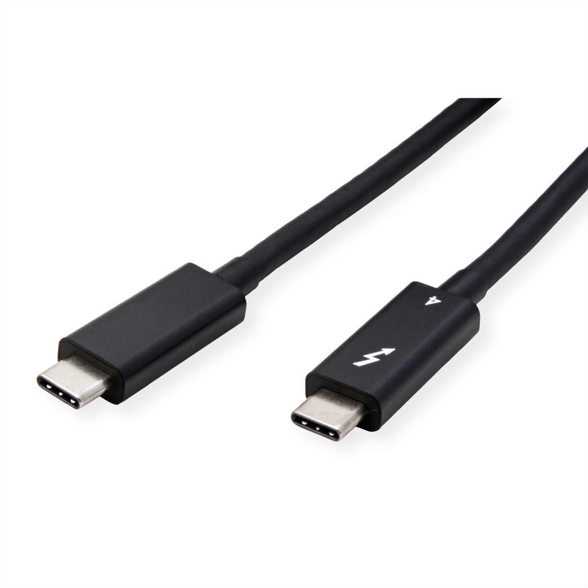 ROLINE Thunderbolt™ 4 Cable, C-C, M/M, 8K UHD-2, 40Gbit/s, 100W, active, black, 2 m