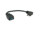 ROLINE USB 3.2 Gen 1 kabel Type C - Type A, Male/Female, OTG , zwart, 0,15 m