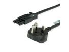 BACHMANN Zuleitung H05VV-F 3G 1,5mm² 5m, Schwarz, UK-Stecker 13A Install.kupplung