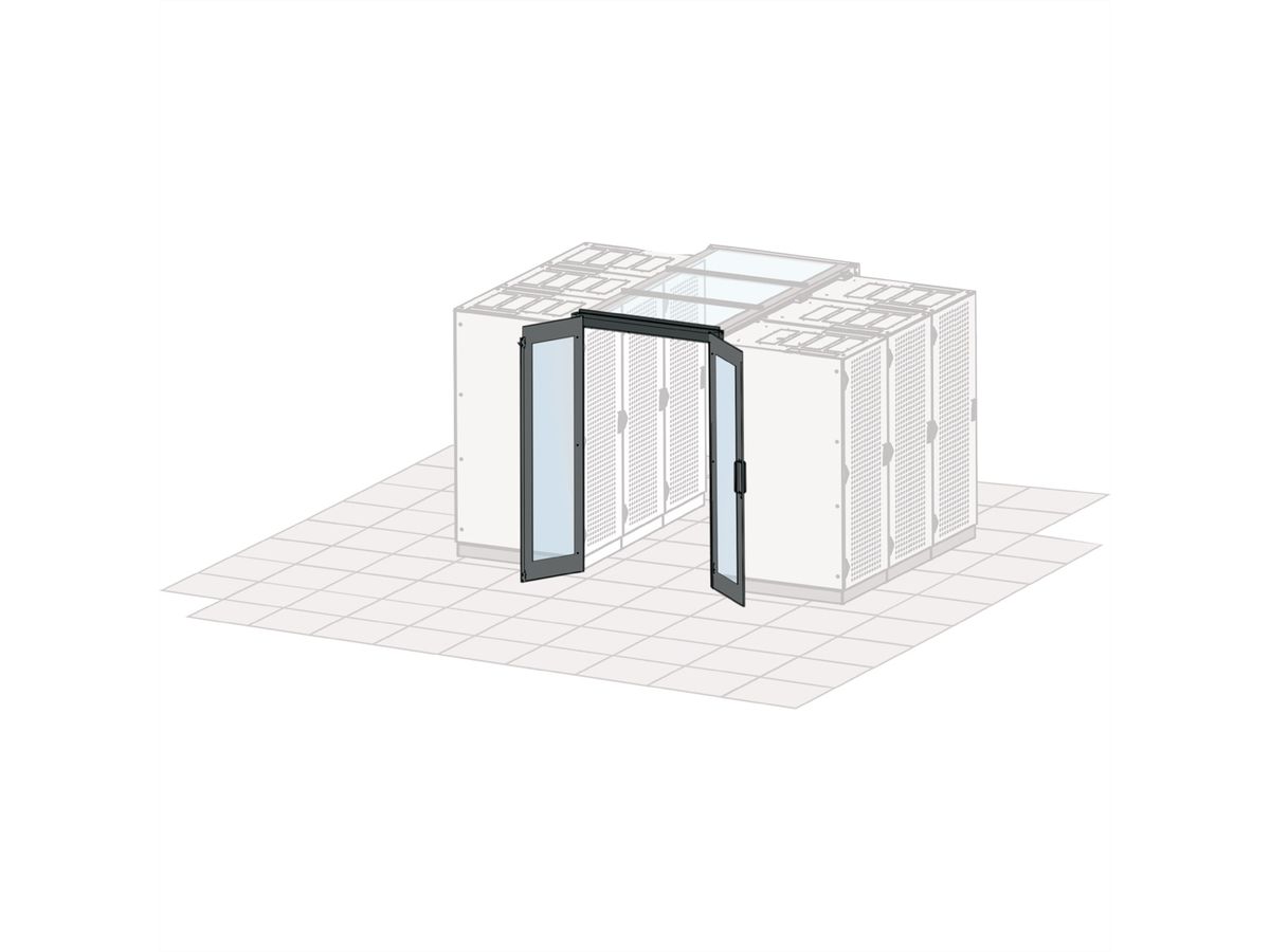 SCHROFF Aisle Containment Swing Door, Manual, 1200W, RAL 7021