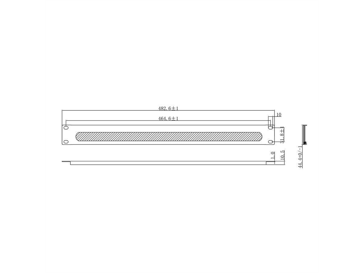 VALUE 19" Cable Entry, with brush, 1U, black