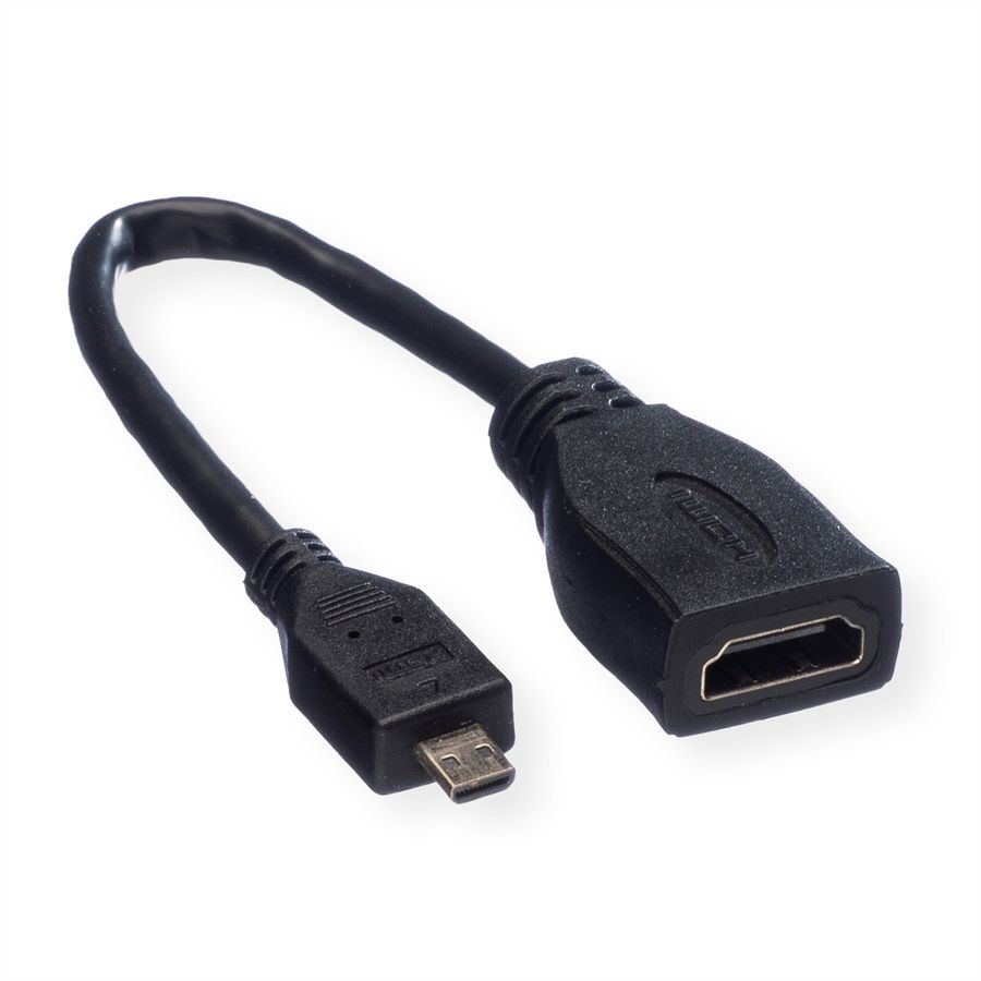 VALUE HDMI High Speed Kabel met Ethernet, HDMI F - Micro HDMI M, 0,15 m