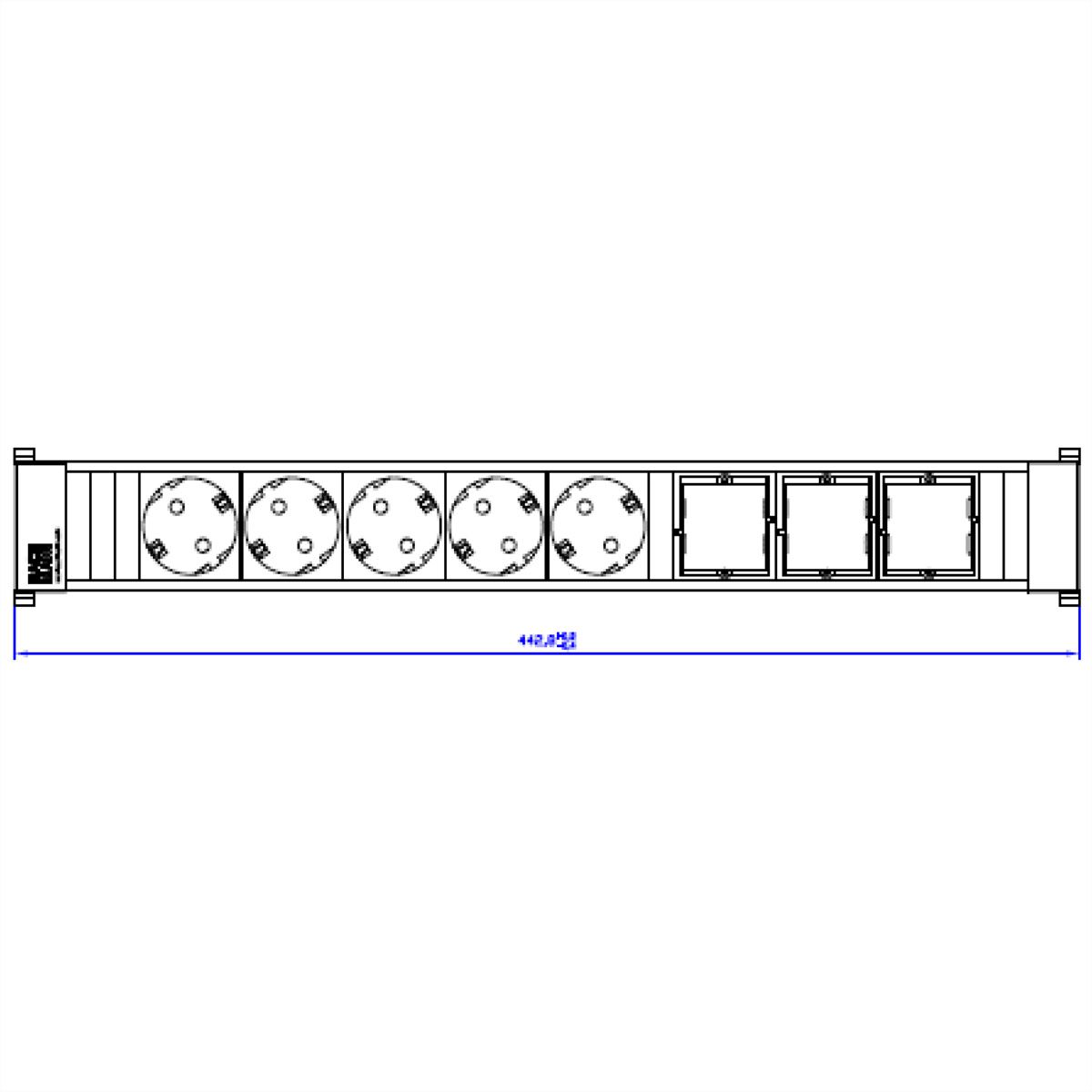 BACHMANN CONFERENCE TOP FRAME X-Large insert 5x earthing contact 3x ABD
