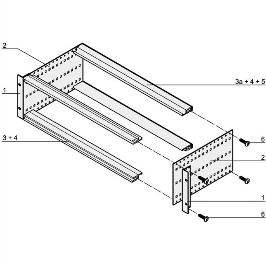 SCHROFF EuropacPRO 19" Subrack Kit for Backplane, Retrofit Shielding, 3 U, 475 mm