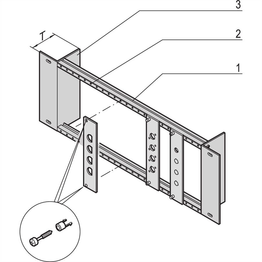 SCHROFF 19" Module Support Without strain Relief