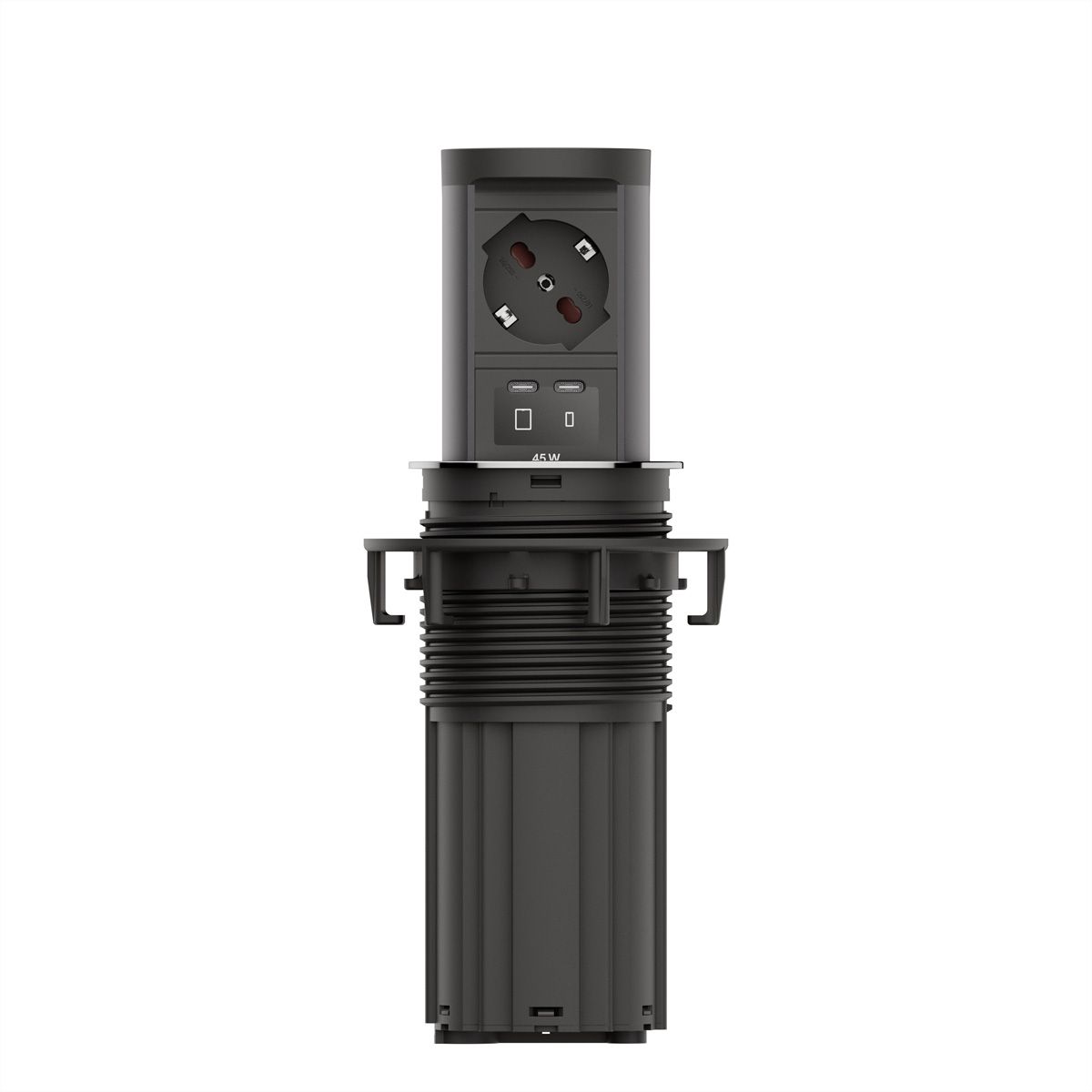BACHMANN ELEVATOR2 1xP40, 1xUSB C/C 45W stainless steel look 2.0 m AEH
