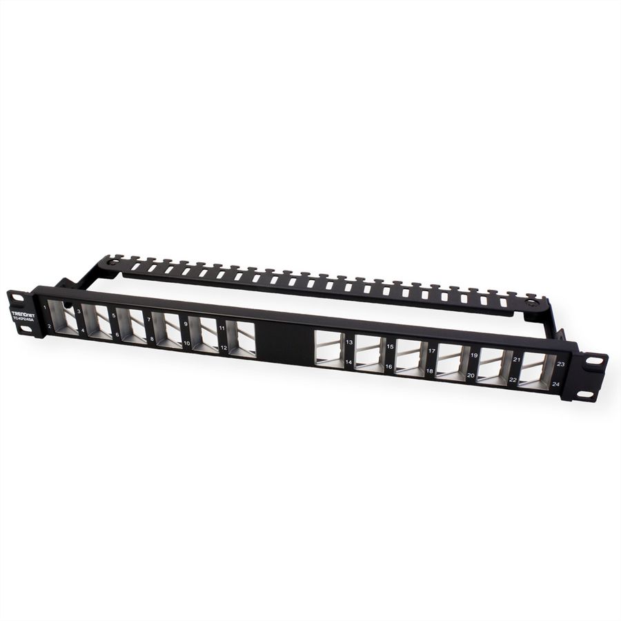TRENDnet TC-KP24SA 24-Poorts Patch Panel , voor keystones, haaks 1HE