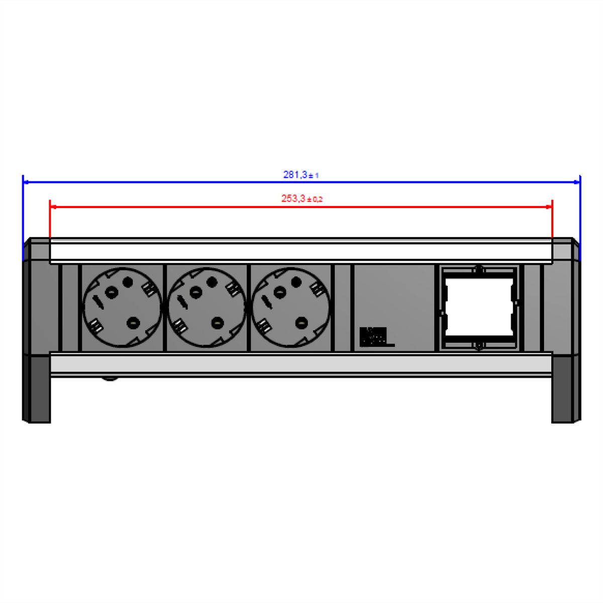 BACHMANN DESK 3x Geaard stopcontact 1x ABD GST18