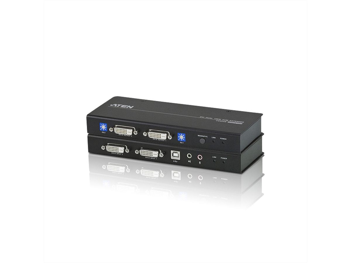 ATEN CE604 KVM Extender, 2x DVI, Audio, USB, RS232
