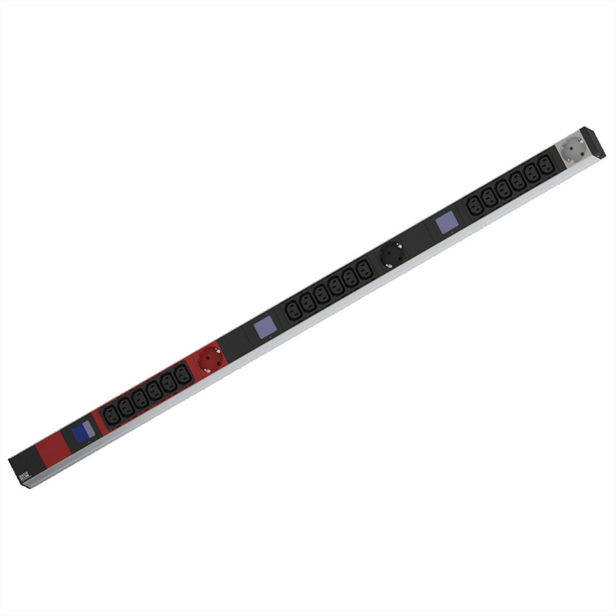 BACHMANN BN0500 19" PDU 1U 18xC13 3x earthing contact, power measurement, connection CEE 3x 16A, red