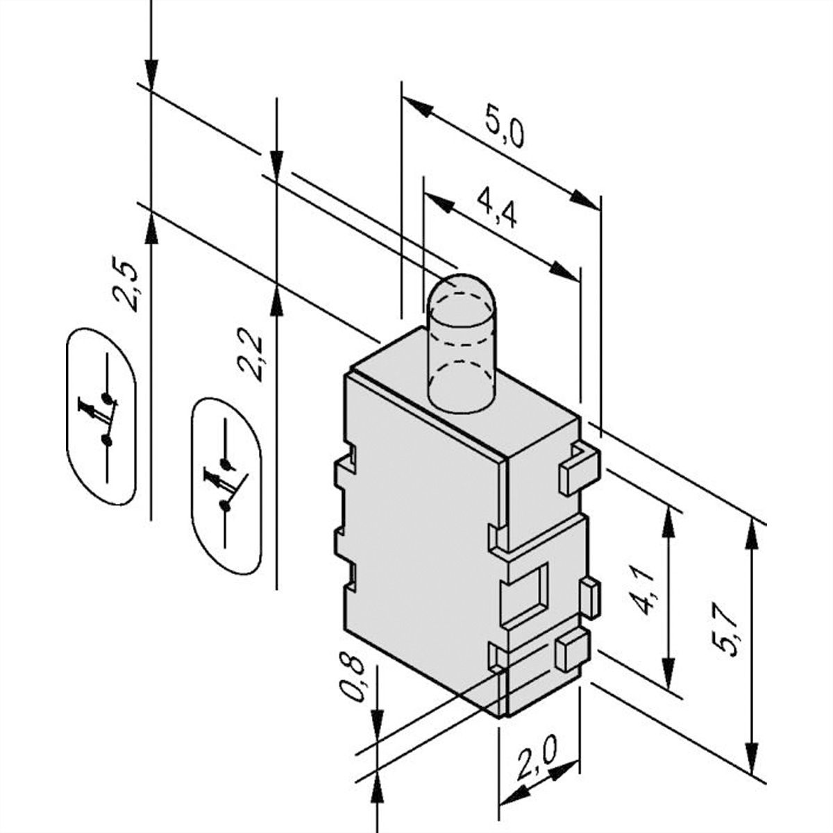 SCHROFF Microschakelaar voor AMC Carrier Mechanics, Normally Closed