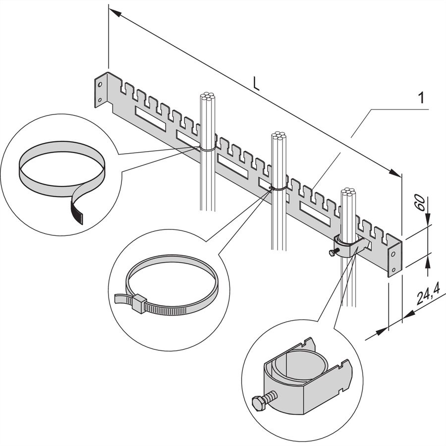 SCHROFF Varistar Cable Support Rail for Cabinet Width, 800W