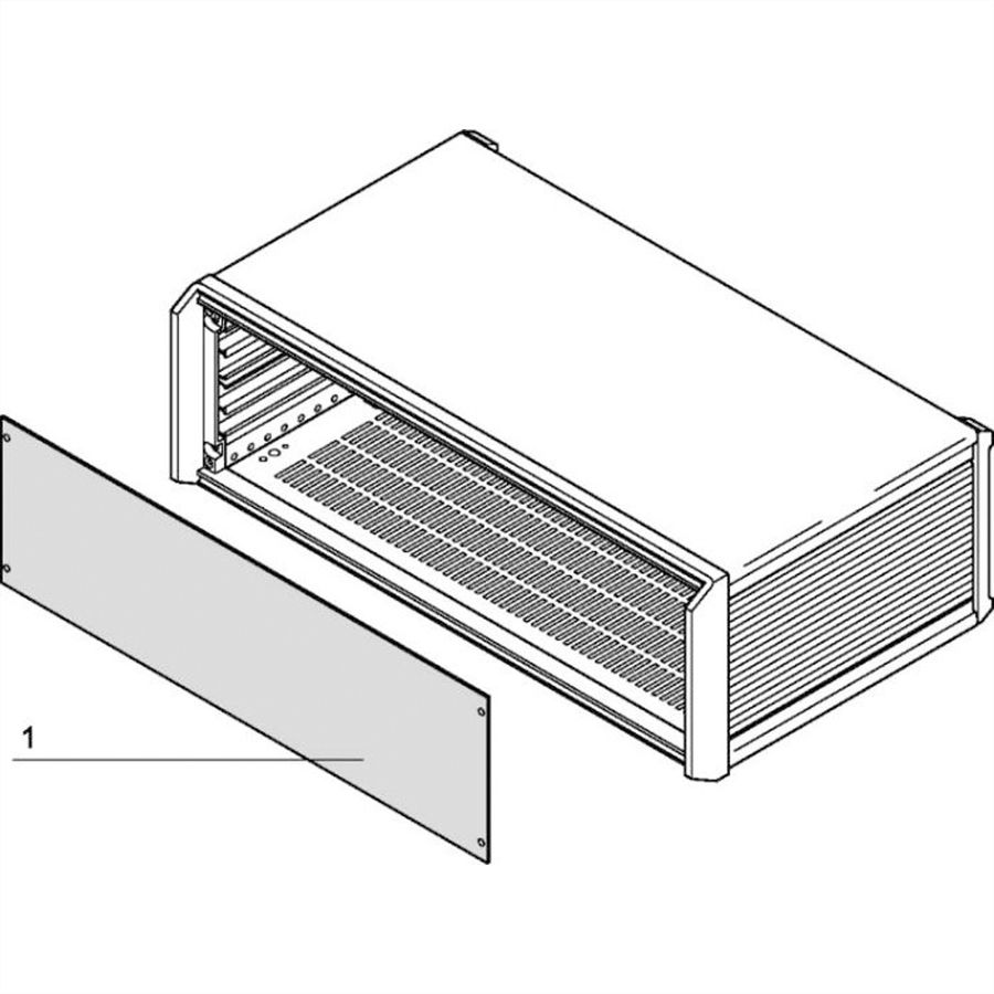 SCHROFF PropacPRO Front Panel, Full Width, Unshielded, 4 U, 42 HP, 2 mm, Al, Anodized, Untreated Edges