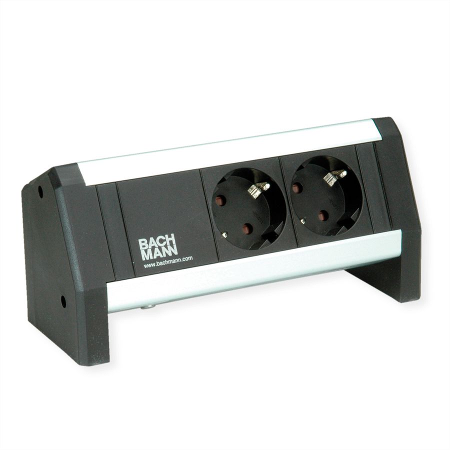 BACHMANN DESK 2xCEE7/3 1xCM GST18, black