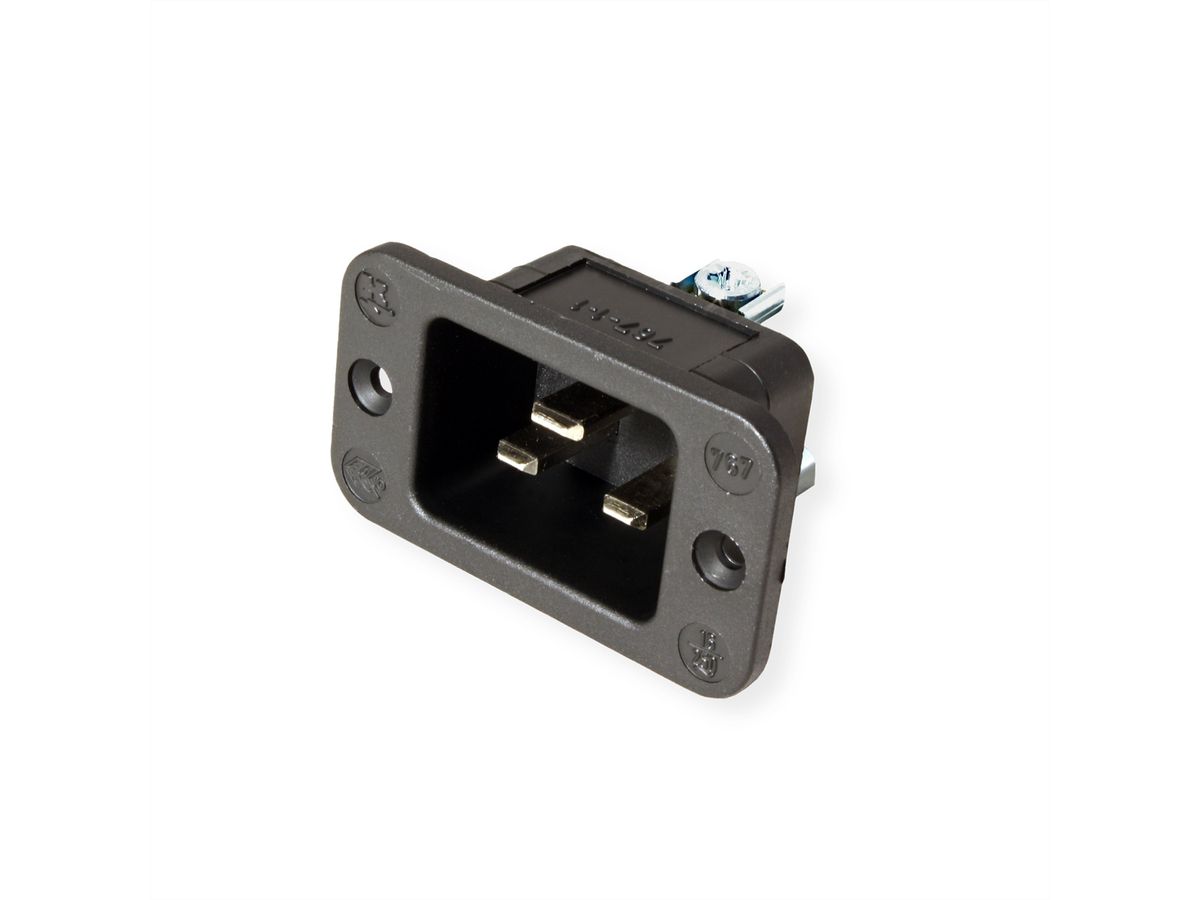 BACHMANN IEC320 C20 appliance inlet plug, black, thermoplastic, screw connection