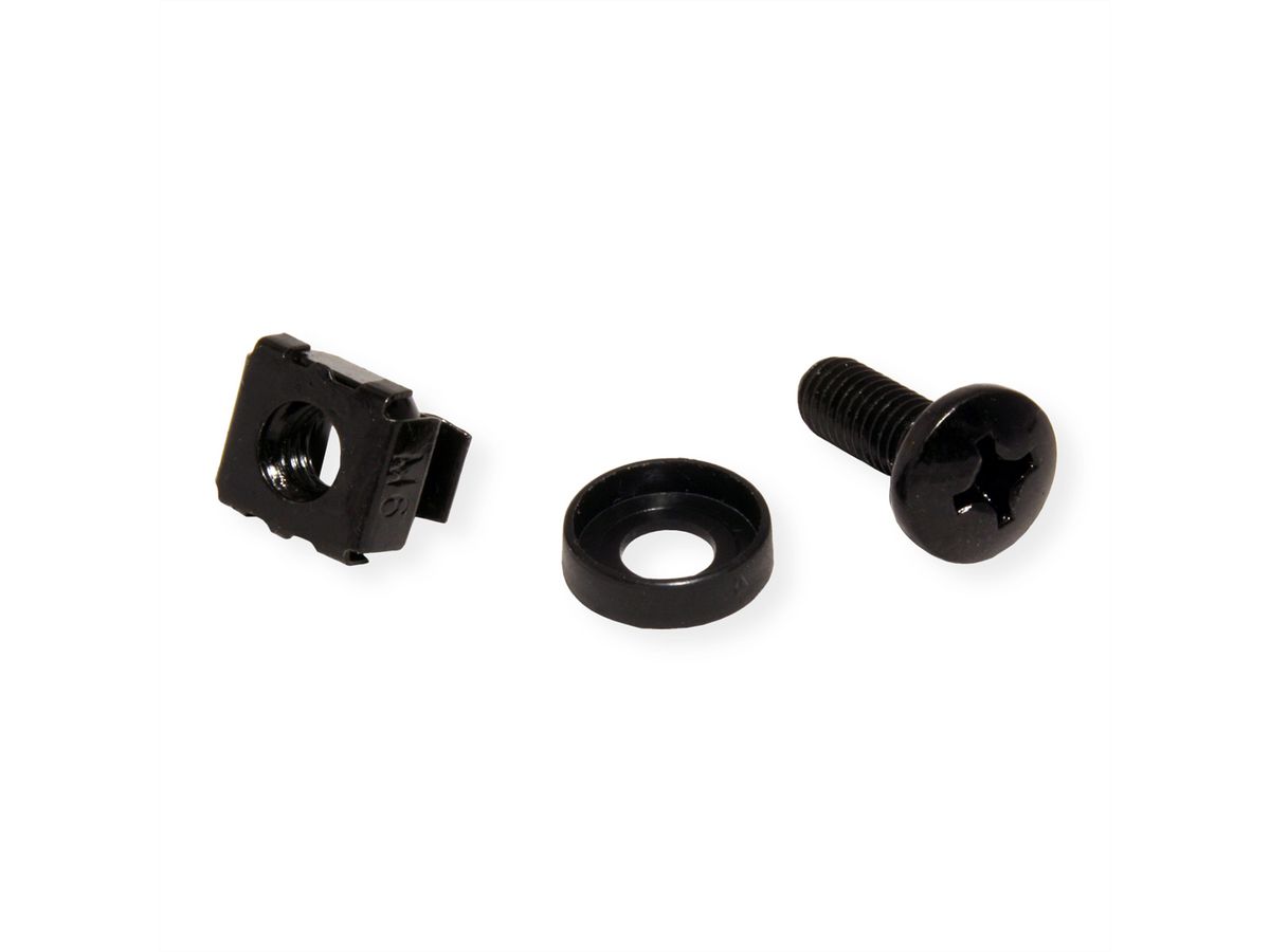 ROLINE Mounting material for 19" components, M6, 100 pieces, black