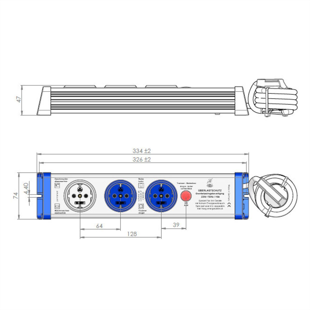 BACHMANN overload protection PDU 3-gang series 8110