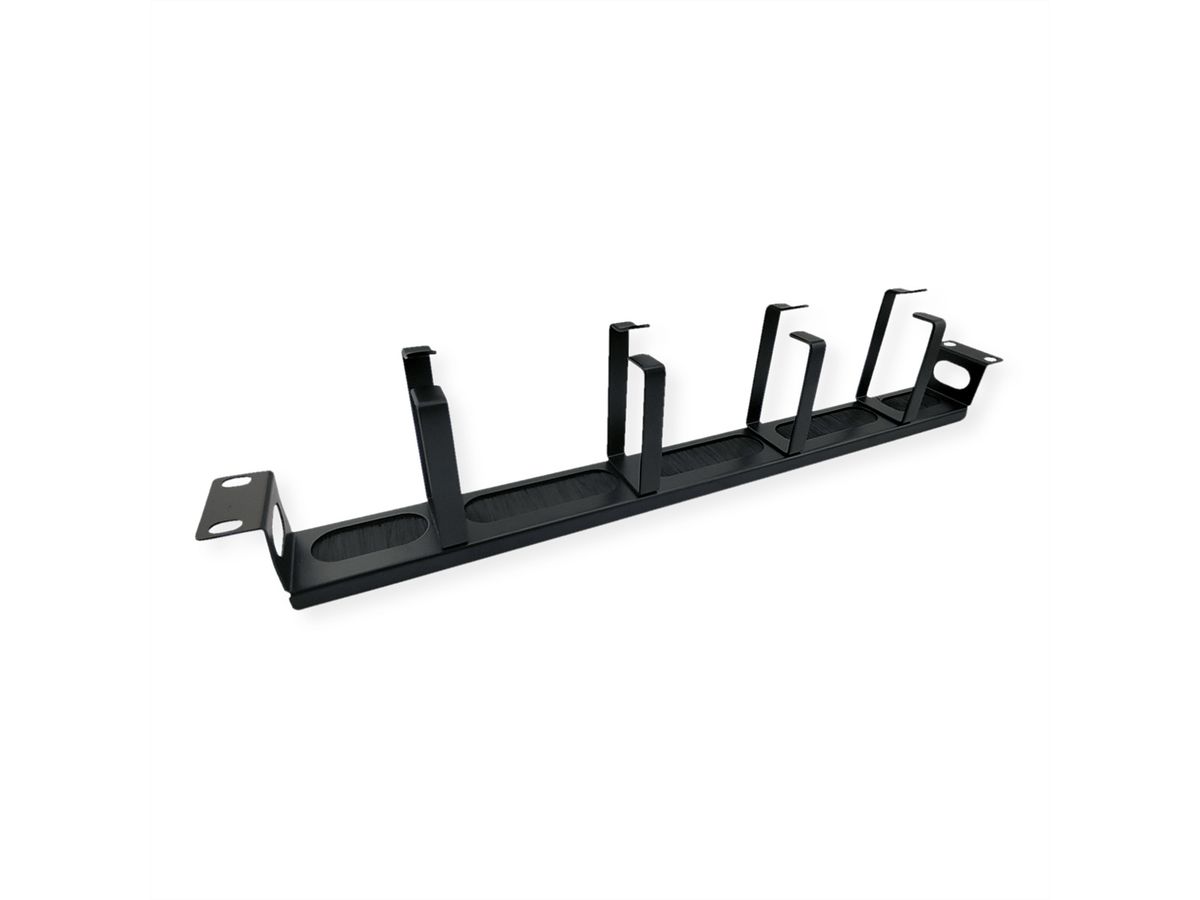 VALUE 19" Cable Management 1U, with 4 Metal Rings (G-Type), with Brush Seal, black