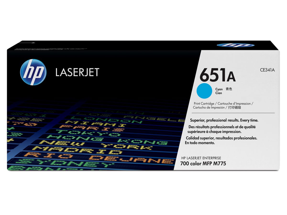 HP 651A originele cyaan LaserJet tonercartridge