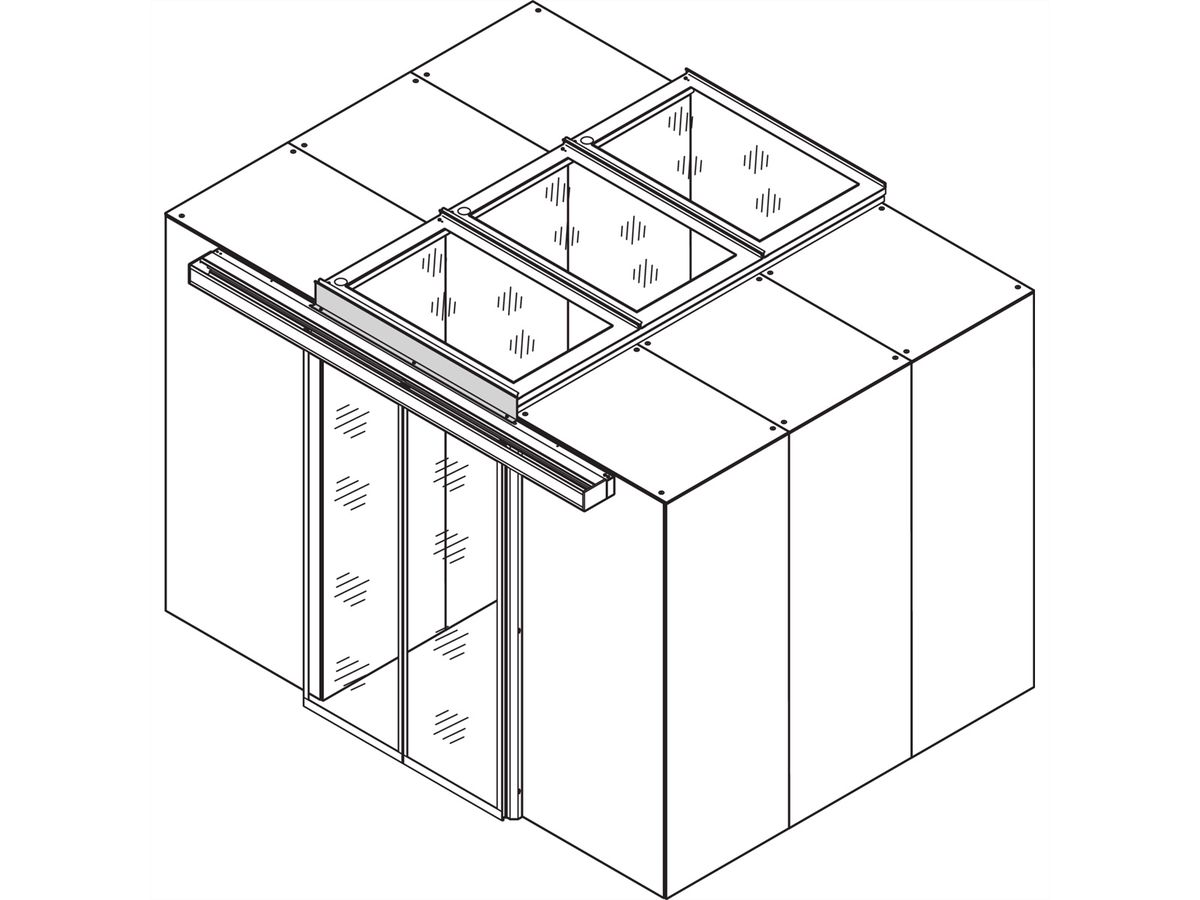 SCHROFF Aisle Containment Door Adapter Panel, 80H, RAL 7021