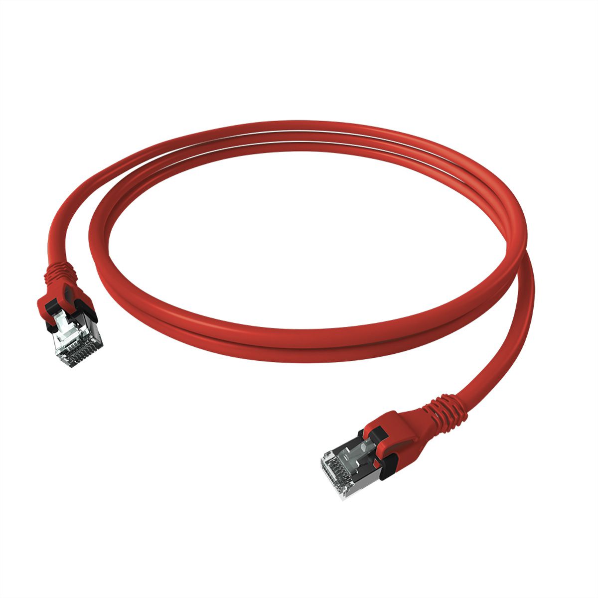 EasyLan DualBoot PushPull IP20 patchkabel, Cat.6A (Klasse EA), S/FTP, rood, 2 m