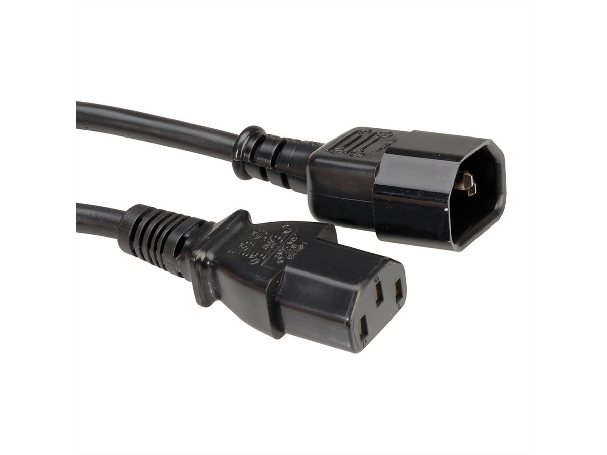 ROLINE stroomverlengkabel, IEC 320 C14 - C13, zwart, 3 m