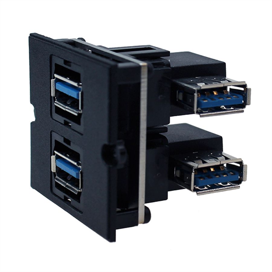 BACHMANN frame 2xUSB 3.0, 90° side outlet