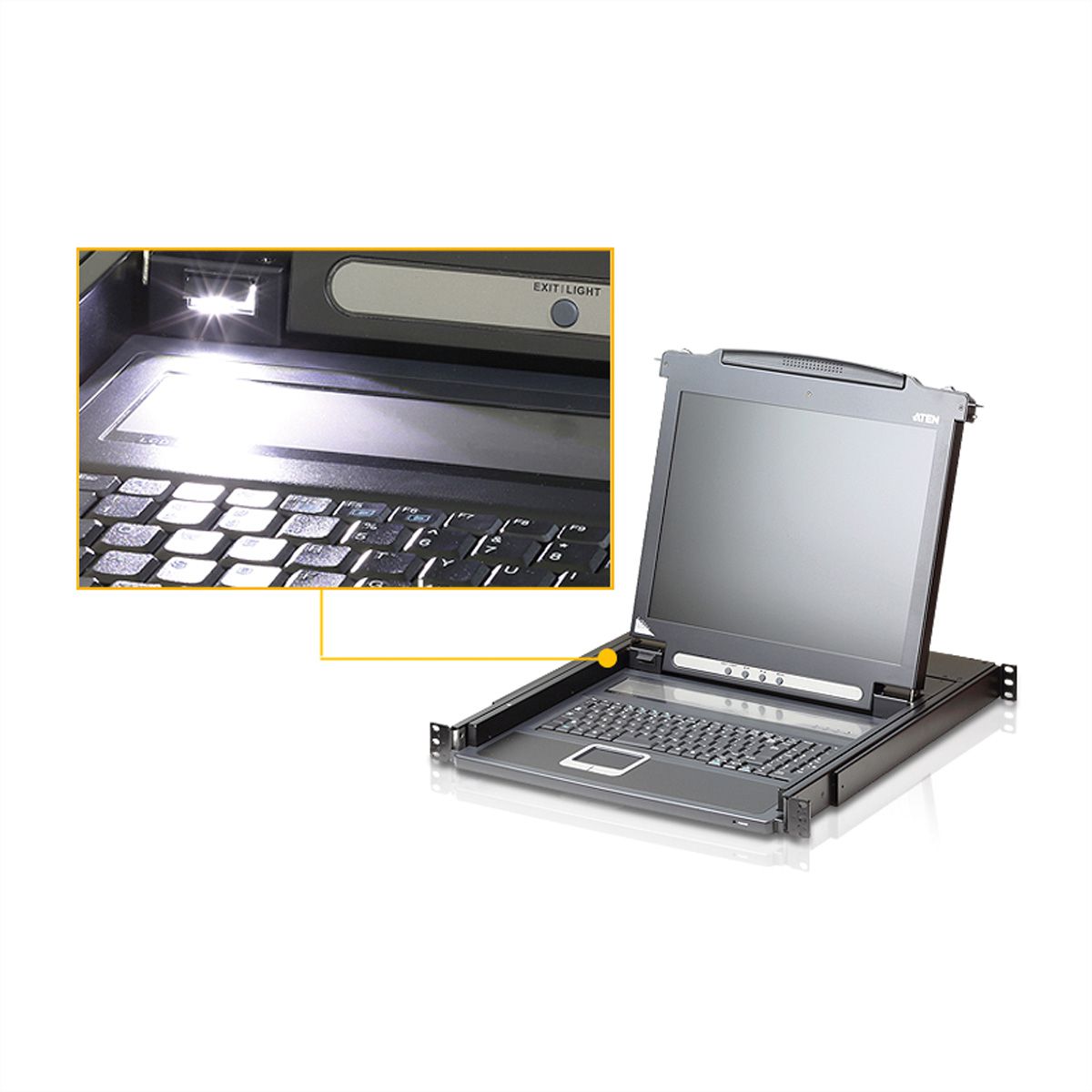 ATEN CL1000M KVM-Console, 43cm LCD, VGA, PS/2, IT-Layout