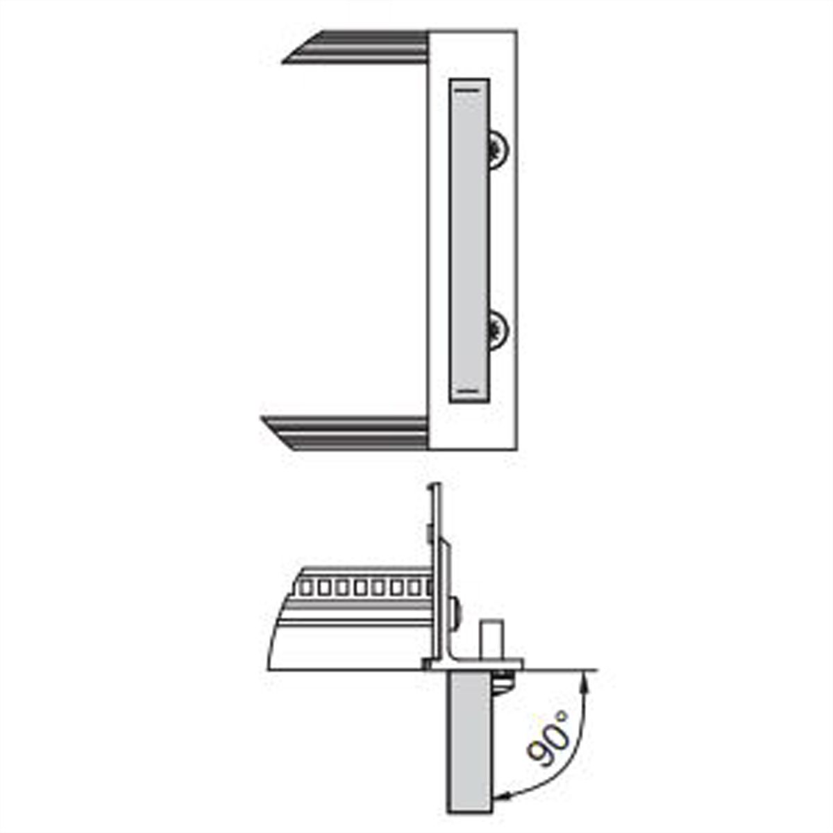 SCHROFF eendelige voorhandgreep, breedte 12,2 mm, blank geanodiseerd, 3 HE