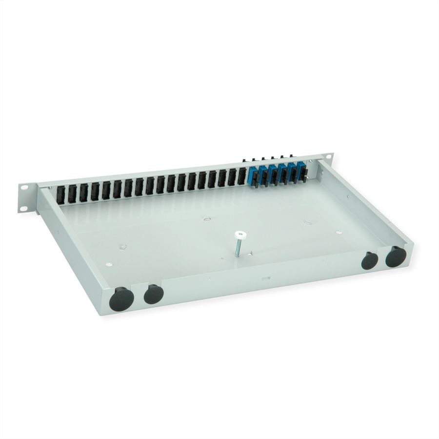 TELEGÄRTNER BASIS eco LWL-Panel mit Kupplungen, 6x SC Duplex, blau, OS2