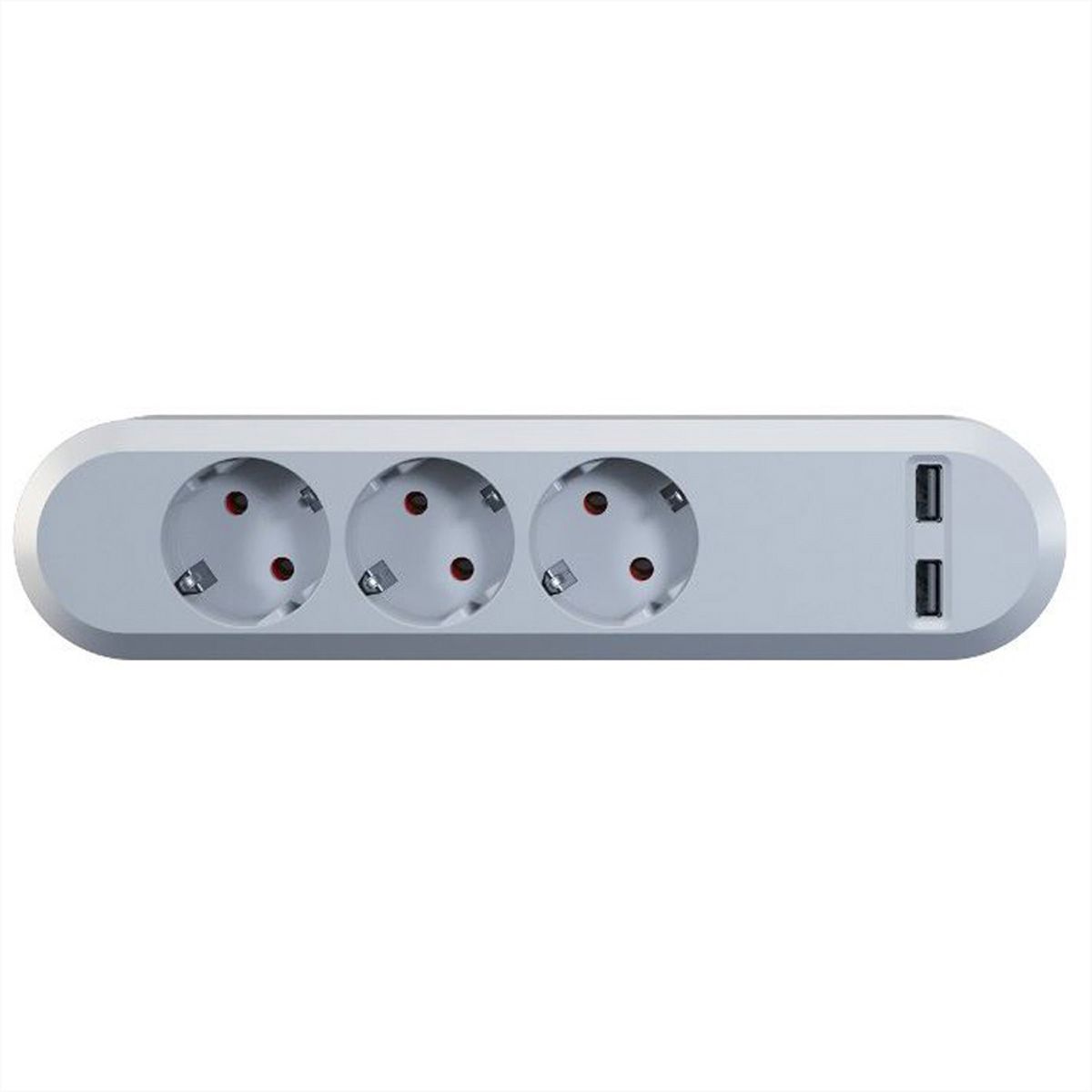 BACHMANN SMART 3x earthing contact 2x USB Charger, 5VDC 3.1 A, white