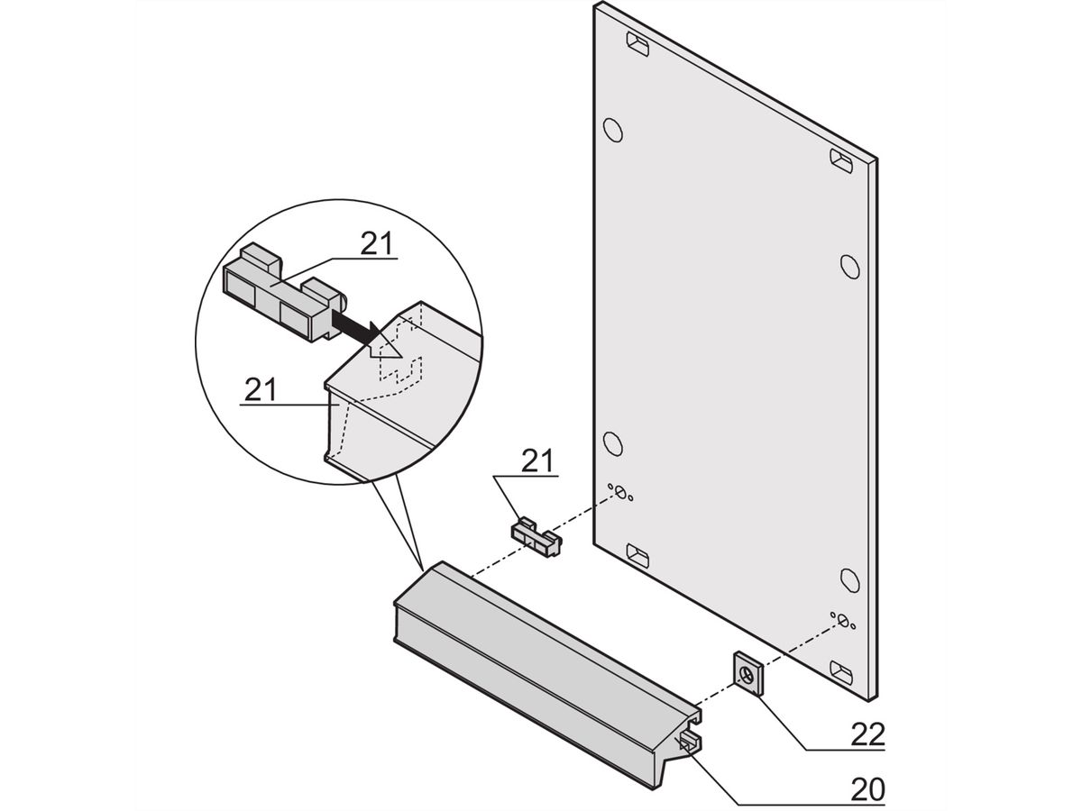 SCHROFF statische handgreep alu profiel trapezium, 6 pk