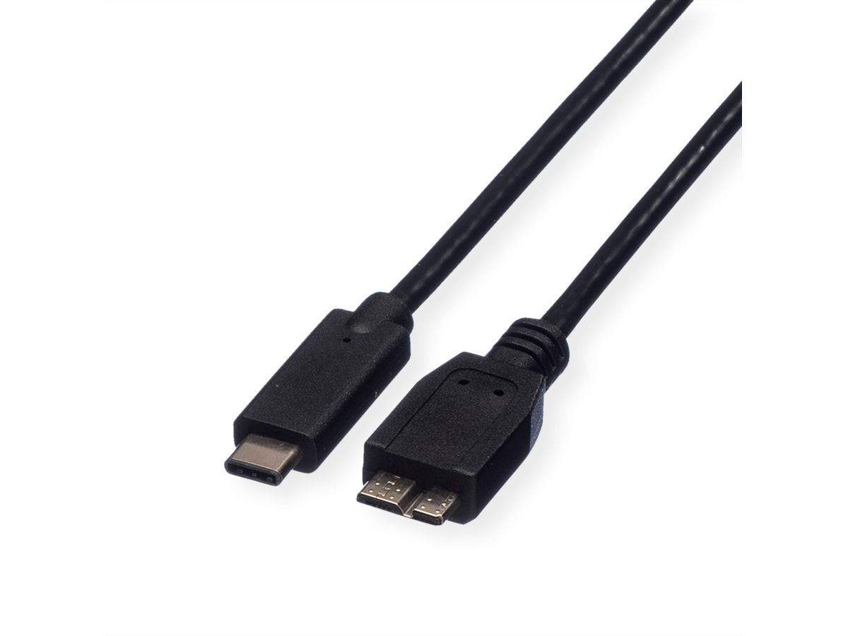 ROLINE USB 3.2 Gen 1 Cable, C-Micro B, M/M, black, 1 m