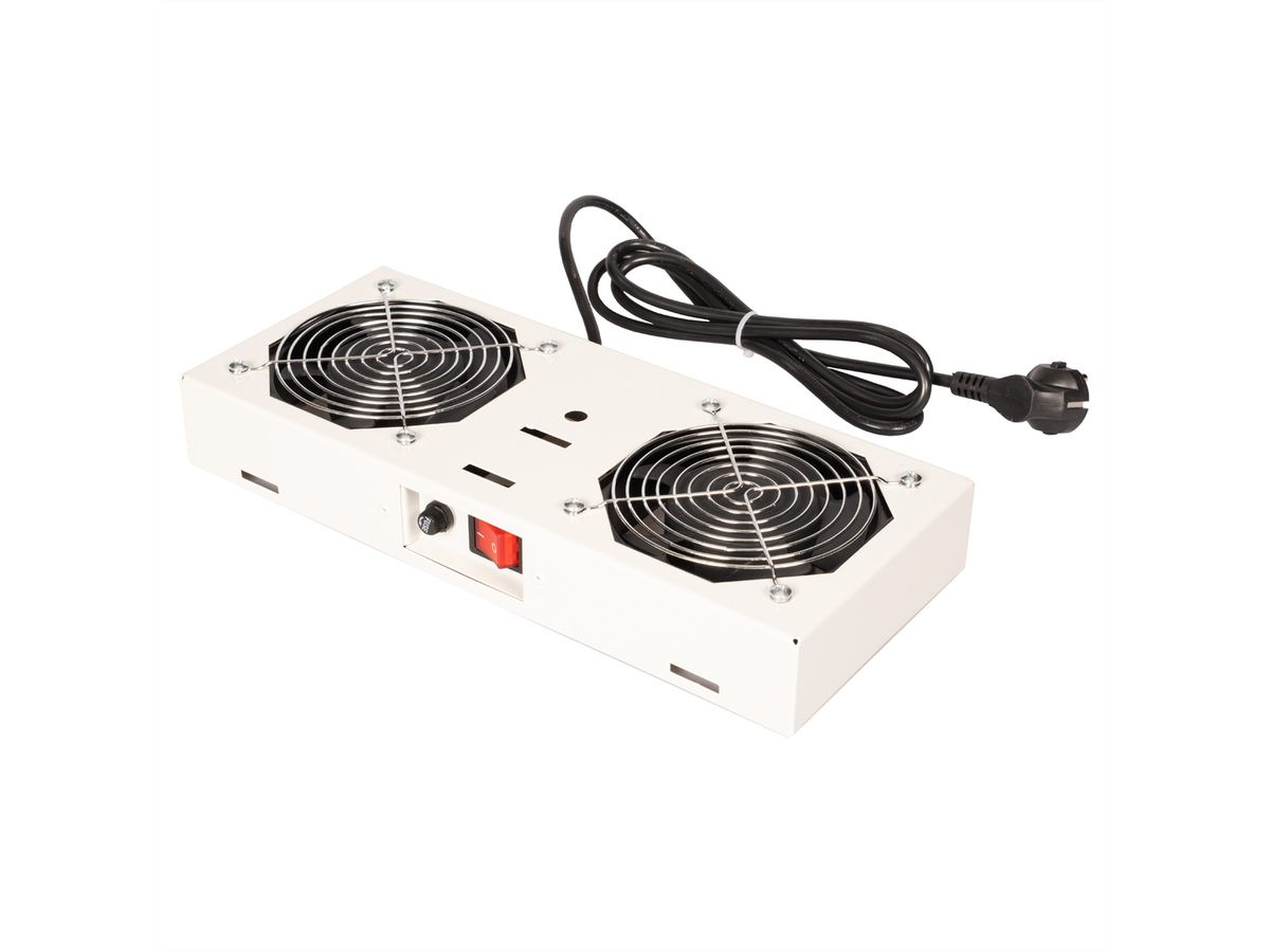 ROLINE Fan unit with 2 fans, for 19" Wall Cabinet grey