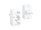 BACHMANN multistekker 2xEuro 1xCEE7/3, witte 16A/230V polybag met label