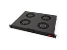 ROLINE 19-inch ventilatorunit 4 ventilatoren, Thermostaat zwart