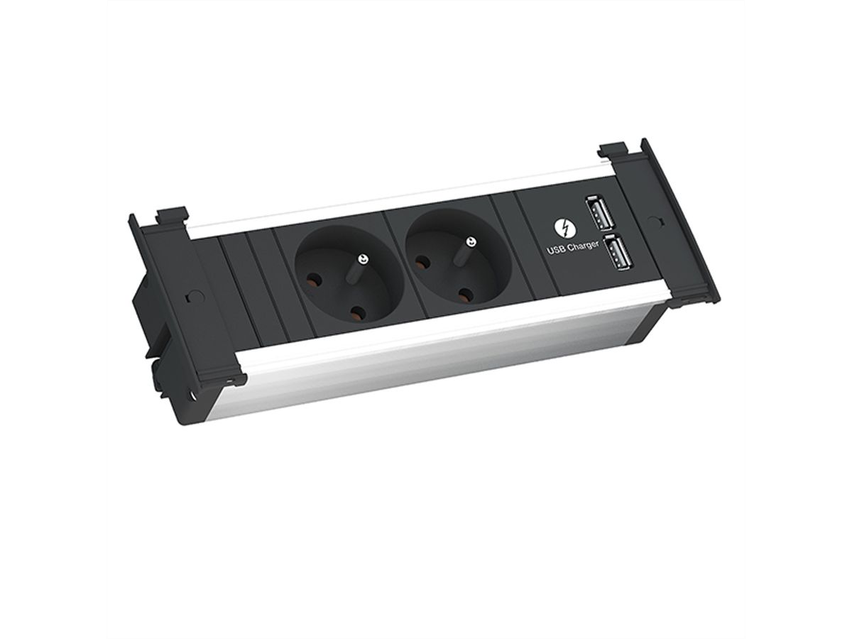 BACHMANN KAPSA S 2xUTE 1xUSB Charger power 2.0m CEE7/7